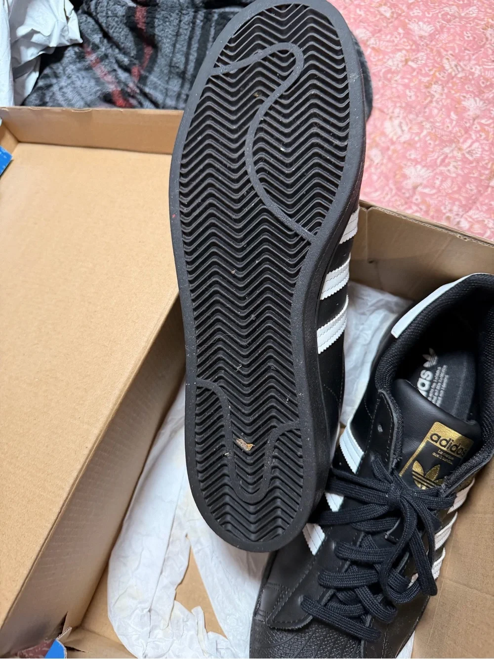 adidas Superstar Athletic Shoes in Black and White